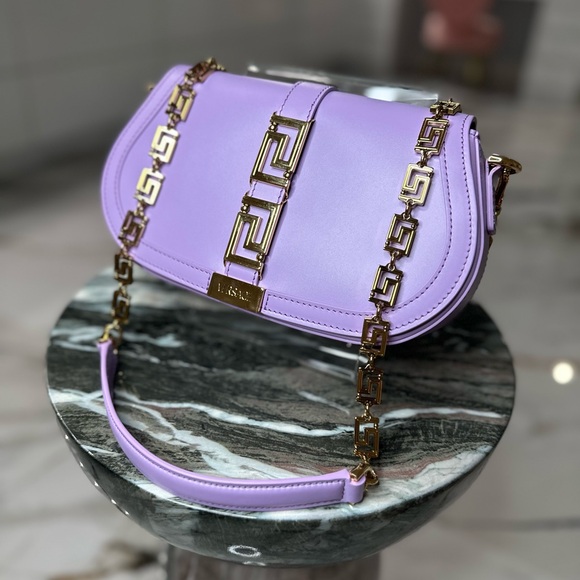 NWT Versace Greca Goddess Shoulder Bag in Baby Violet - Picture 6 of 12